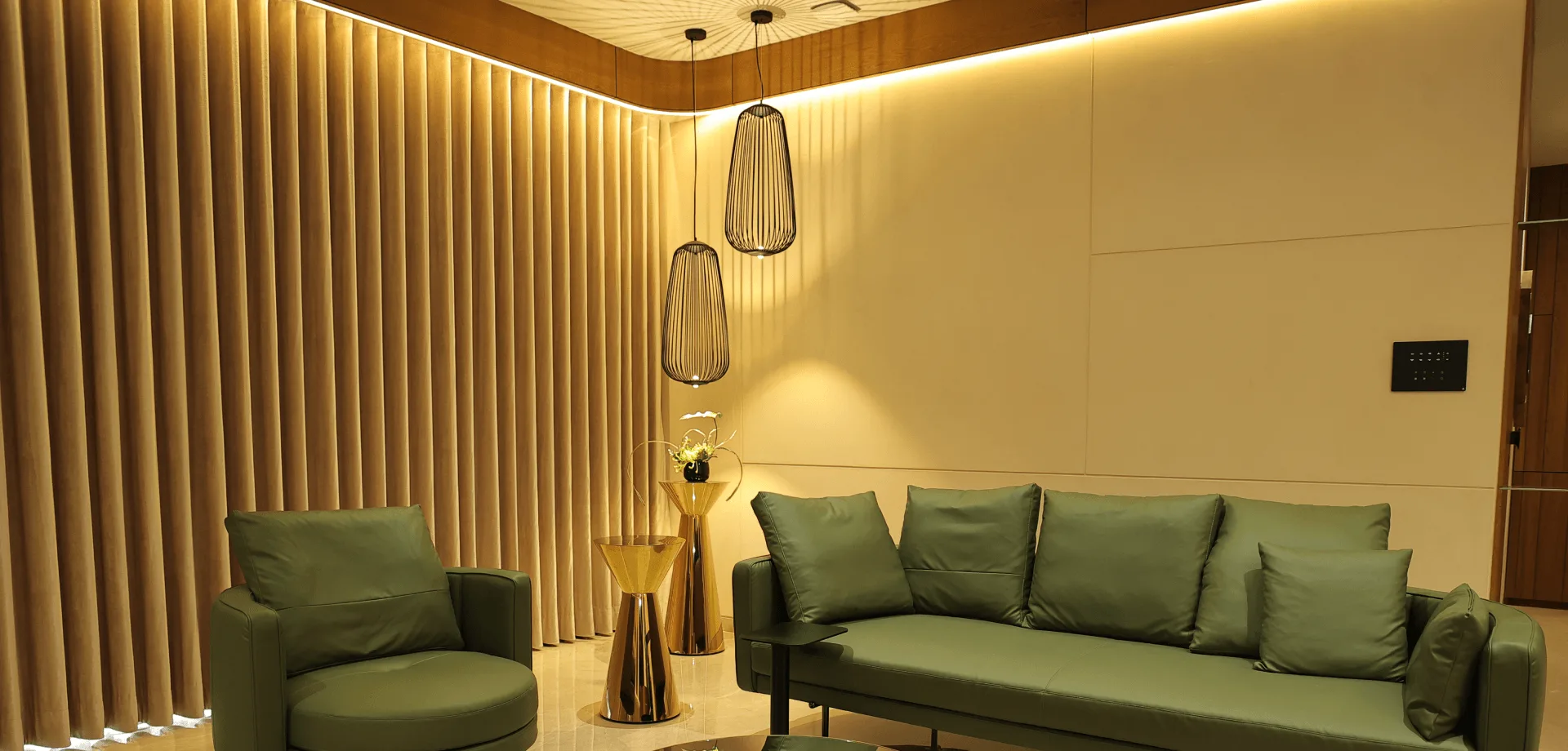 SmartNode retrofit automation installed in a contemporary living room
